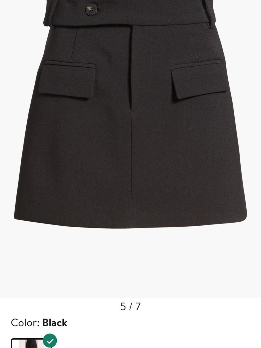 Black Mini Skirt with Flap Pockets